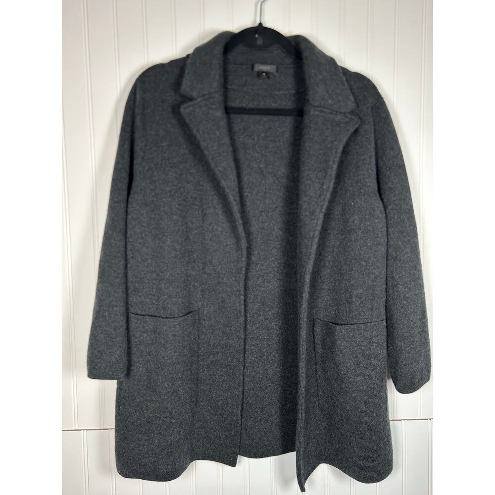 J. Crew Sweater Blazer charcoal 
Gray 100% Merino Wool women’s  XL office career